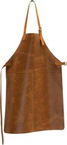 Schort leer cognac