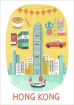 Travel Posters Hong Kong - 21x30cm Canvas - Multi-color