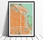 Classic Map Poster Buenos Aires - 60x80cm Canvas - Multi-color