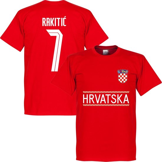 Kroatië Rakitic 7 Team T-Shirt 2021-2022 - Rood - XXL