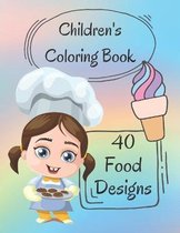 Children's Coloring Book - 40 Food Designs