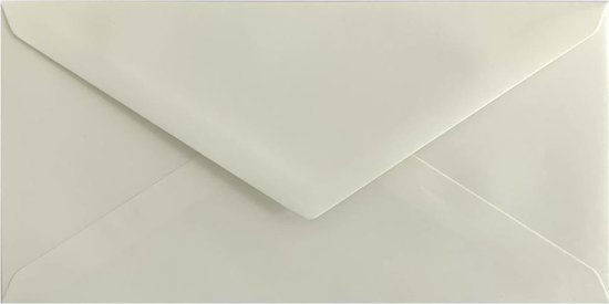 50x luxe wenskaart enveloppen DL 110x220 mm - 11,0x22,0cm - 120 grams ivoor (FSC mixed credit)