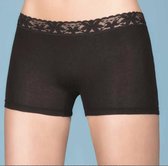 Dames Boxershort - ondergoed met Kant|4 pack| Kleur: Zwart|Ondergoed| Katoen| Maat: S/36|