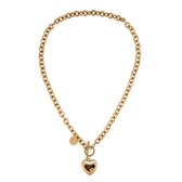 Schakelketting met Hart - 14K Verguld