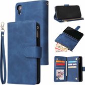 GSMNed - Leren telefoonhoesje blauw - hoogwaardig leren bookcase blauw - Luxe iPhone hoesje - magneetsluiting voor iPhone XR - blauw