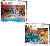 King legpuzzel Plitvice lake  1000 stukjes en King legpuzzel  Tat kuang si waterval op Luang prabang  Laos 1000 stukjes