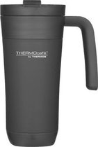 Thermosbeker - Koffiebeker To Go - Warmhoudbeker - Isoleerbeker - Reismok - 425ml - Kunststof - Zwart