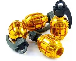 TT-product ventieldoppen Gold Grenades handgranaat 4 stuks goud