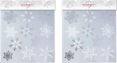 2x stuks velletjes raamstickers sneeuwvlokken 30,5 cm - Raamversiering/raamdecoratie stickers kerstversiering