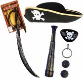 Verkleedset voor kinderen - Piraten set - Piratenhoed, een sabel/zwaard met accessoires