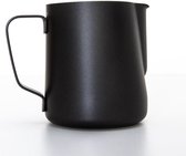 Maatbeker | Koffiemelk beker | Roestvrij staal | 350 ml | Zwart | Able & Borret