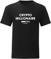 T-Shirt - Casual T-Shirt - Fun T-Shirt - Fun Tekst - Lifestyle T-Shirt - Mood - Peer to Peer - Digital - BTC - Decentralized - Crypto Currency - Bitcoin - Cryptomillionaire - Zwart