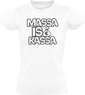 Massa is Kassa Dames t-shirt |  Wit