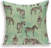 Kussens | Kussenhoes Blue Zebra | 45 x 45 | Sierkussenhoes