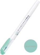 Zebra Mildliner Brush Pen - Mild Blue Green Set van 2 verpakt  in een Etui