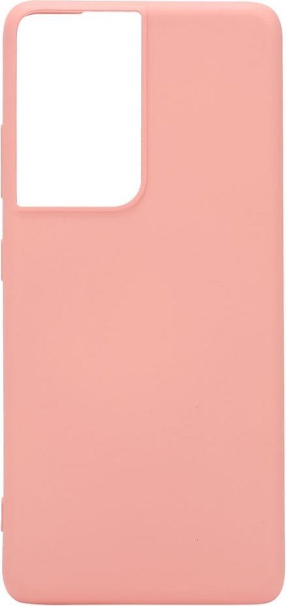 Shop4 - Samsung Galaxy S21 Ultra Hoesje - Zachte Back Case Mat Licht Roze