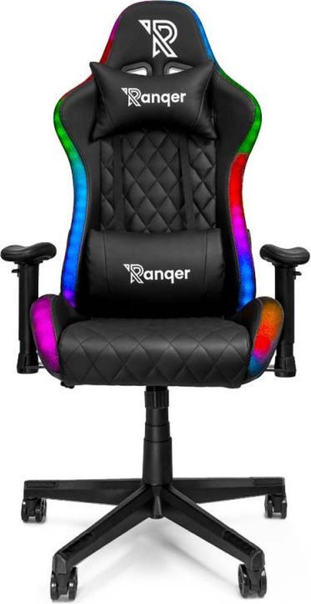 Ranqer Halo Gamestoel RGB / LED - Gaming Chair - RGB verlichting - Gaming Stoel met licht - Zwart