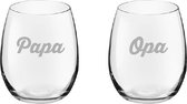 Gegraveerde drinkglas 39cl papa+opa
