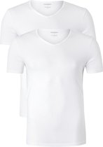 Emporio Armani T-shirts Pure Cotton (2-pack) - heren T-shirts V-hals - wit -  Maat: L