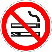 Roken en e-sigaret verboden sticker 50 mm - 10 stuks per kaart