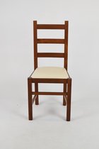 Tommychairs Rustica - Eetkamerstoelen - Set van 2 - Licht Walnoot - Kunstleer & Hout