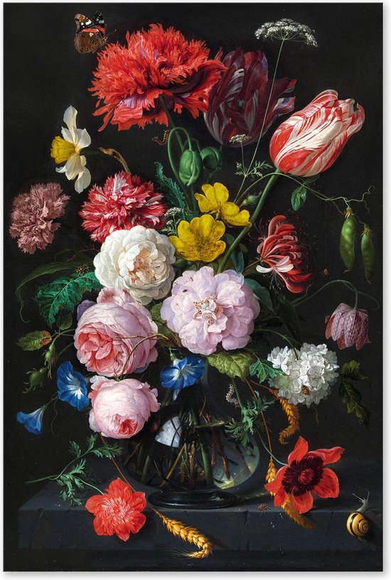 Graphic Message - Peinture sur toile - Nature morte aux Fleurs - Jan Davidsz de Heem - Coloré