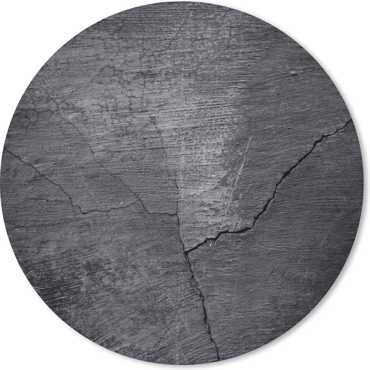 Muismat Betonnen structuur - Donkere betonnen structuur met een scheur Muismat rond - 30x30 cm - Muismat met foto