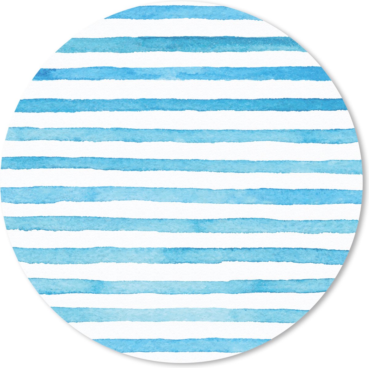 Muismat Waterverf - Waterverfillustratie met blauwe lijnen Muismat rond - 30x30 cm - Muismat met foto