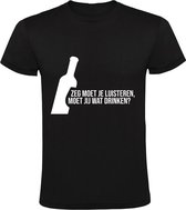 Moet jij wat drinken Heren t-shirt | drank | bier | wijn | alcohol | terras | grappig | cadeau | Zwart