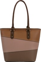 David Jones Handtas Taupe - Dames Tas - Lange Handvat - Kleuren mix - Moederdag Cadeau