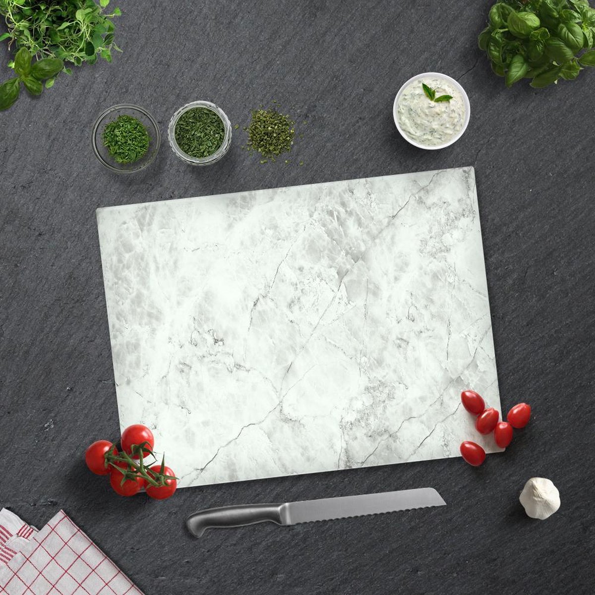 Steenlook Tempered Glas Snijplank 30cm × 40cm - Glassnijplank - Glazen