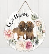 Welkom - Tekkel | Muurdecoratie - Bordje Hond