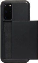 - ADEL Kunststof Back Cover Hardcase Hoesje Geschikt voor Samsung Galaxy S20 FE - Pasjeshouder Zwart