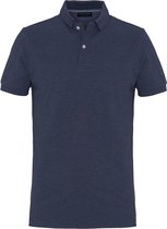 Profuomo - Polo Melange Indigo - Modern-fit - Heren Poloshirt Maat XL