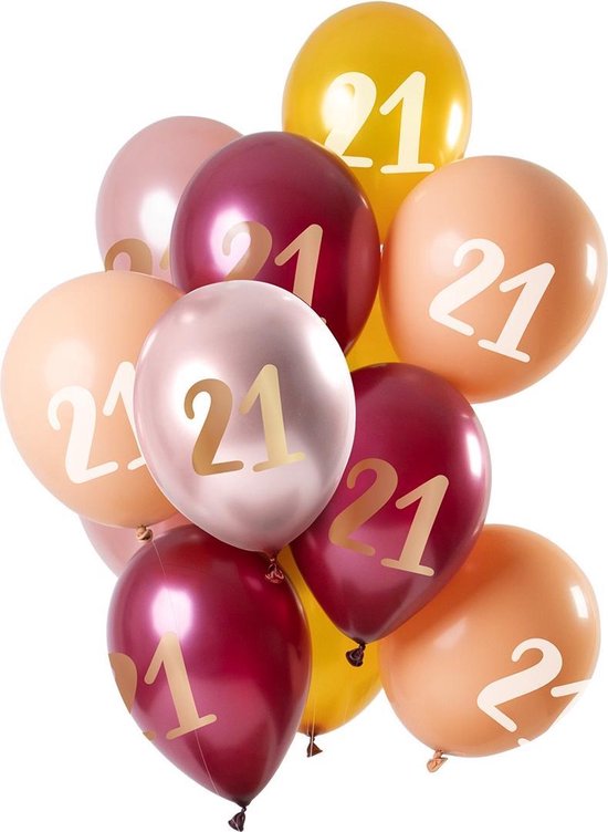 Ballonnen 21 Jaar Roze 30cm 12st