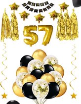 57 jaar verjaardag feest pakket Versiering Ballonnen voor feest 57 jaar. Ballonnen slingers sterren opblaasbare cijfers 57