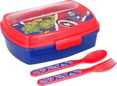 Avengers broodtrommel met lepel en vork - 17 x 13 x 6 cm. - lunchbox