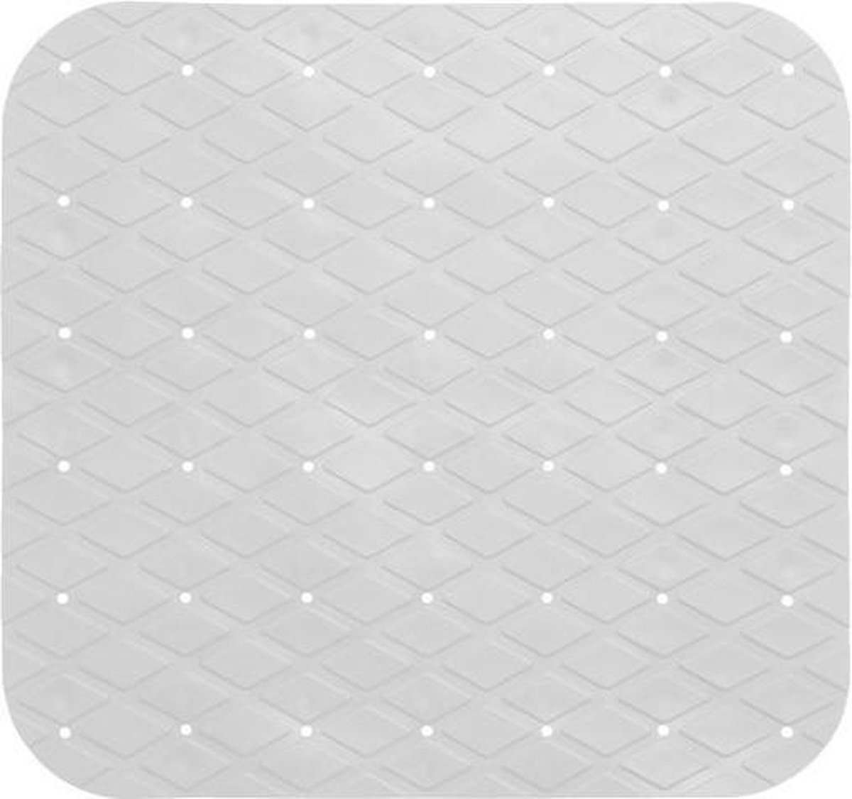 Douchemat met zuignappen wit - 50x50 CM - Badmat antislip - Douche Antislipmat rubber - Badkamer mat voor kinderen