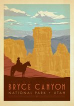 valentijn cadeautje voor hem / Vintage Steden Poster - Bryce Canyon - Wandposter 60 x 40 cm