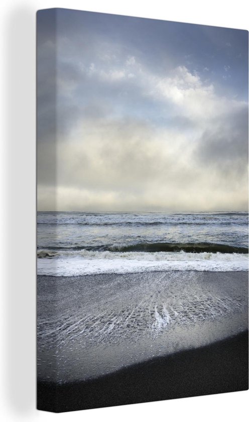 Canvas Schilderij Amerikaans Californië Strand - 40x60 cm - Wanddecoratie