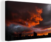 Canvas Schilderij Zonsondergang over Belo Horizonte in Brazilië - 120x80 cm - Wanddecoratie