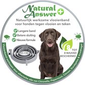 Teken- en Vlooienband voor honden PLUS - Natuurlijk middel tegen vlooien en teken - 100% natuurlijk - 65 CM - Tot 8 maand werkzaam - Biologisch