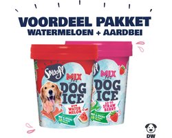 Smoofl VOORDEEL PAKKET voor hondenijsjes - Watermeloen + Aardbei smaak