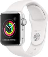 Siliconen Sportbandje / Geschikt voor Apple Watch bandje / 38 mm / 40 mm / 41 mm / S/M / iWatch / Horlogebandje / Series 1 2 3 4 5 6 7 SE / Sport / Roestvrij - Wit | Valentijn cadeautje voor 
