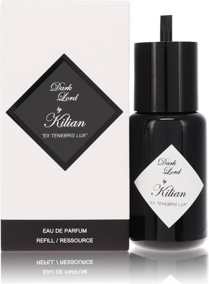 Kilian 'Dark Lord' Eau de Parfum 50ml sprayfles met zilveren dop.