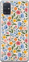 Samsung Galaxy A71 siliconen hoesje - Romantische bloemen - Soft Case Telefoonhoesje - Multi - Bloemen