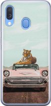 Samsung Galaxy A40 siliconen hoesje - Chill tijger - Soft Case Telefoonhoesje - Multi - Print