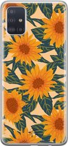 Samsung Galaxy A51 siliconen hoesje - Zonnebloemen - Soft Case Telefoonhoesje - Geel - Bloemen