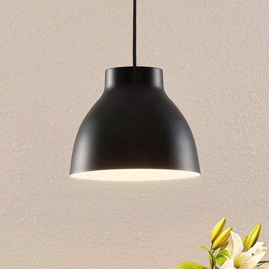Lindby - hanglamp - 1licht - metaal - H: 20 cm - E27 - mat zwart
