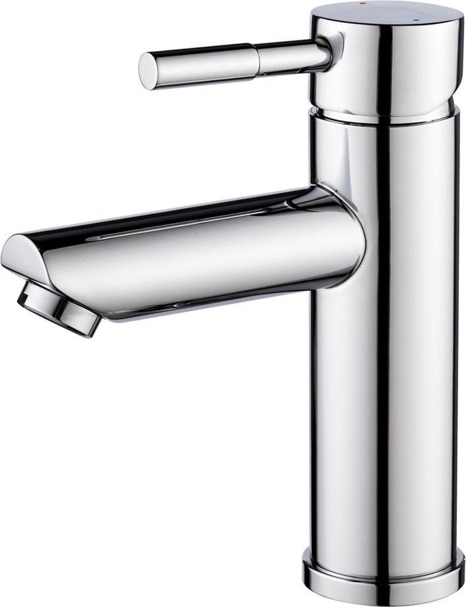 Diamond Line Eva - Wastafelmengkraan - Opbouw - Rond - Laag - Chroom - 1 Greeps